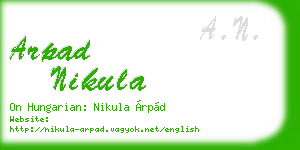 arpad nikula business card